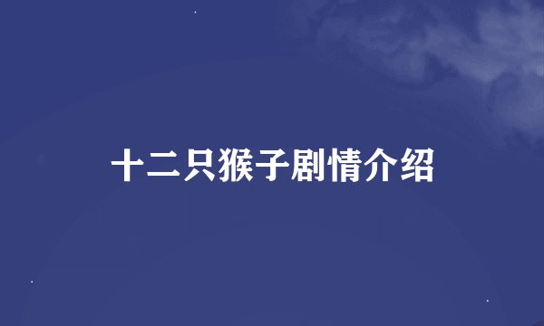 十二只猴子剧情介绍