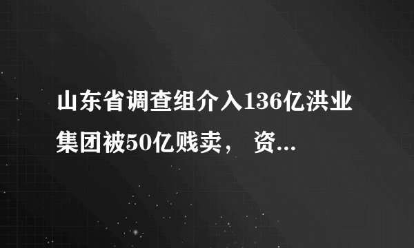 山东省调查组介入136亿洪业集团被50亿贱卖， 资产审计机构和评估公司为同一实控人