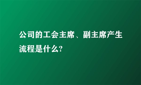公司的工会主席、副主席产生流程是什么?