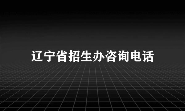 辽宁省招生办咨询电话