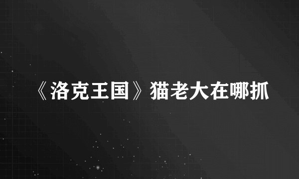 《洛克王国》猫老大在哪抓