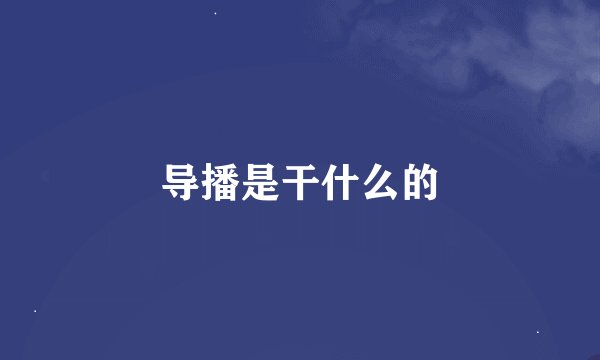导播是干什么的