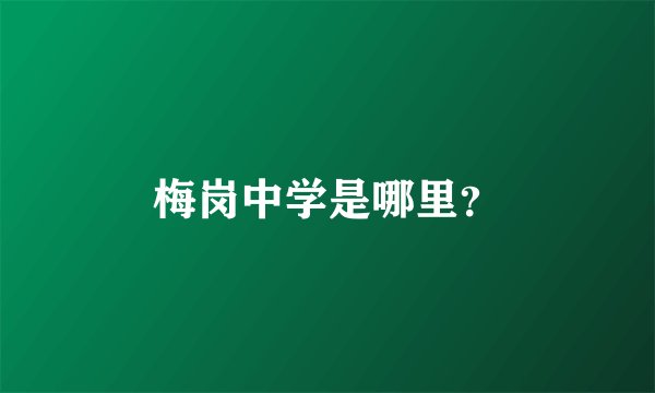 梅岗中学是哪里？