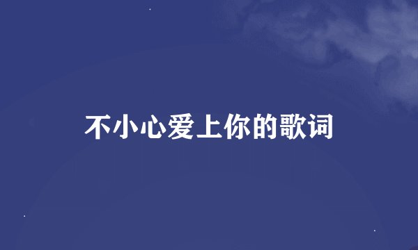 不小心爱上你的歌词