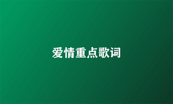 爱情重点歌词