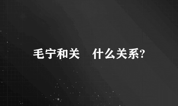 毛宁和关喆什么关系?