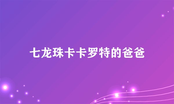 七龙珠卡卡罗特的爸爸