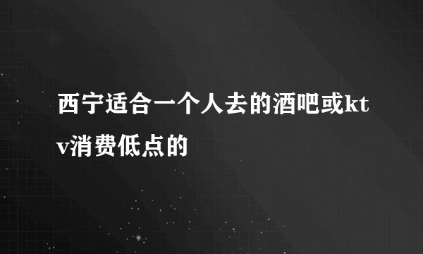 西宁适合一个人去的酒吧或ktv消费低点的