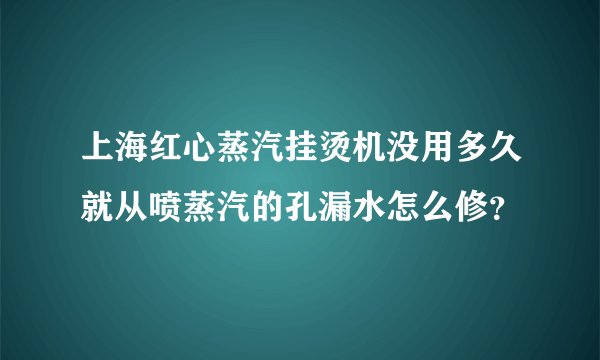 上海红心蒸汽挂烫机没用多久就从喷蒸汽的孔漏水怎么修？