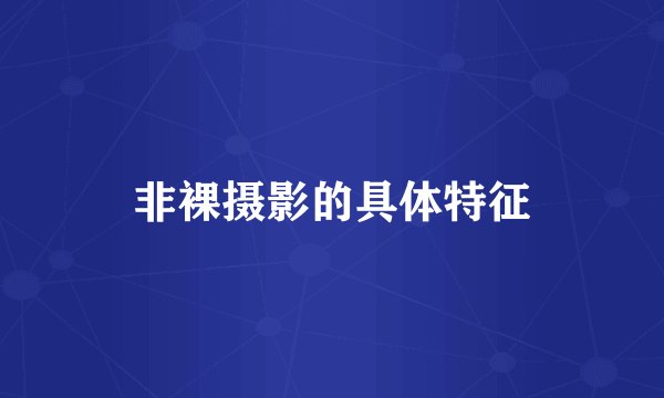 非裸摄影的具体特征