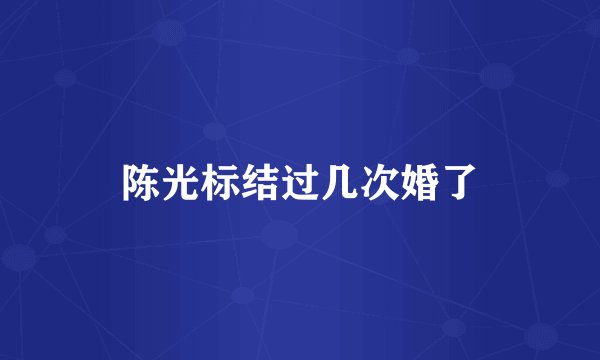 陈光标结过几次婚了