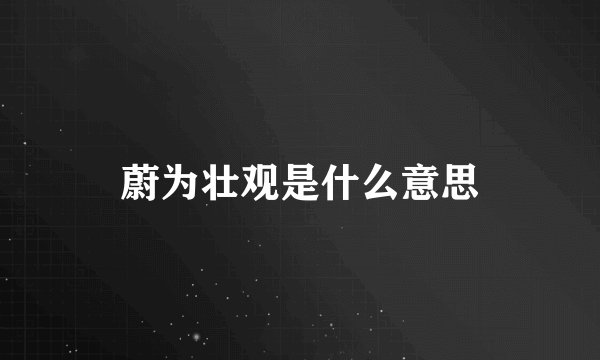 蔚为壮观是什么意思
