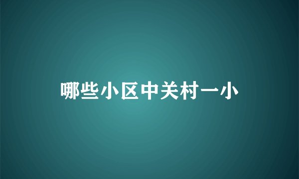 哪些小区中关村一小