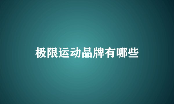 极限运动品牌有哪些