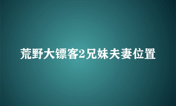 荒野大镖客2兄妹夫妻位置