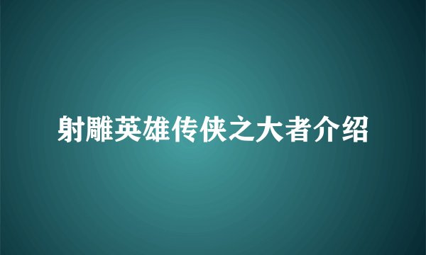 射雕英雄传侠之大者介绍