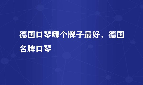 德国口琴哪个牌子最好，德国名牌口琴