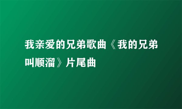 我亲爱的兄弟歌曲《我的兄弟叫顺溜》片尾曲