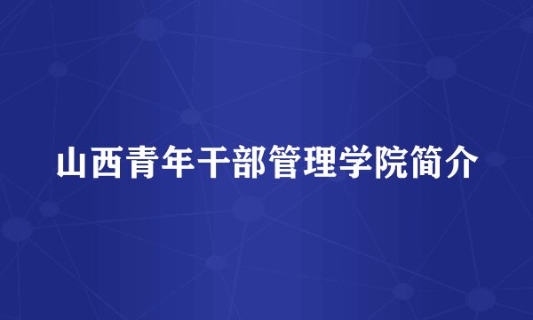 山西青年干部管理学院简介