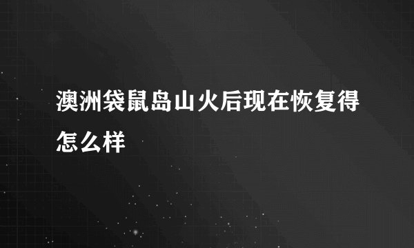 澳洲袋鼠岛山火后现在恢复得怎么样