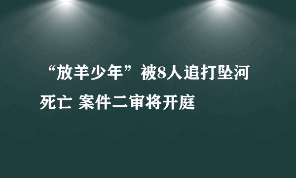 “放羊少年”被8人追打坠河死亡 案件二审将开庭