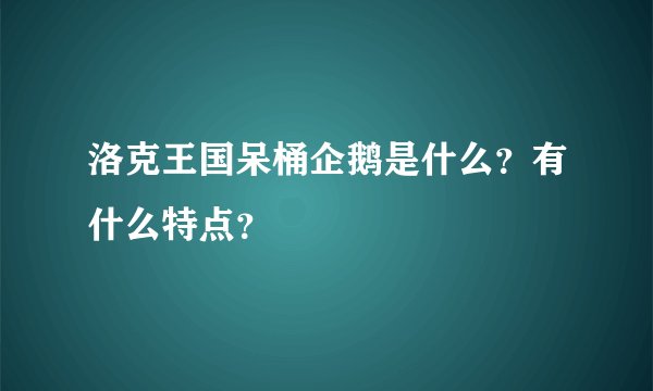 洛克王国呆桶企鹅是什么？有什么特点？