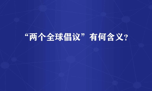 “两个全球倡议”有何含义？