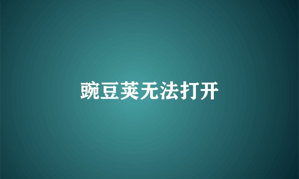 豌豆荚无法打开