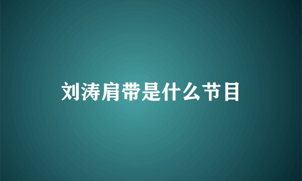 刘涛肩带是什么节目
