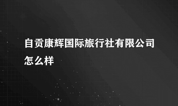 自贡康辉国际旅行社有限公司怎么样