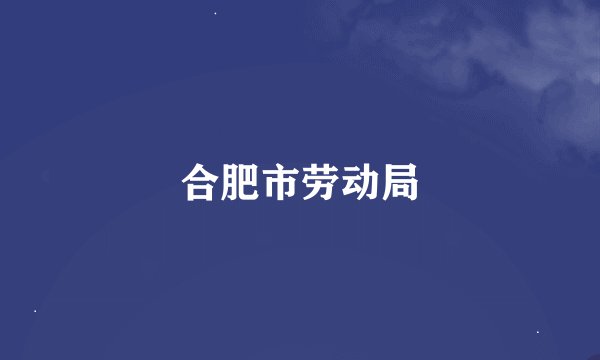 合肥市劳动局