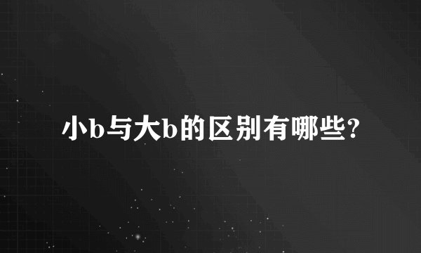 小b与大b的区别有哪些?