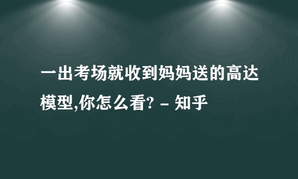 一出考场就收到妈妈送的高达模型,你怎么看? - 知乎