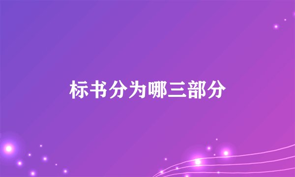 标书分为哪三部分