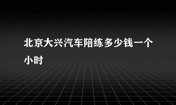 北京大兴汽车陪练多少钱一个小时