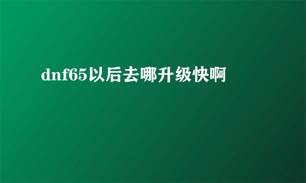 dnf65以后去哪升级快啊
