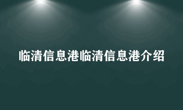 临清信息港临清信息港介绍