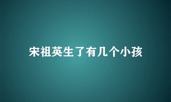 宋祖英生了有几个小孩