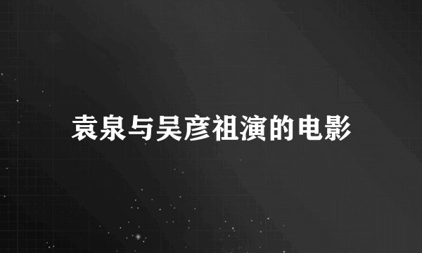 袁泉与吴彦祖演的电影