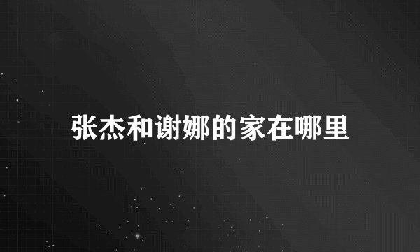张杰和谢娜的家在哪里