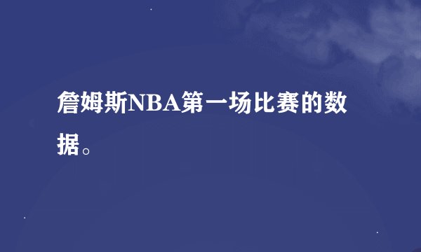 詹姆斯NBA第一场比赛的数据。