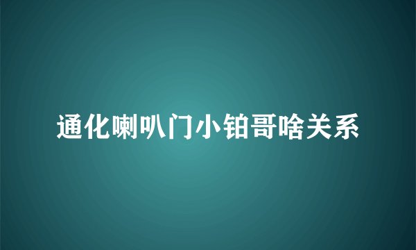 通化喇叭门小铂哥啥关系