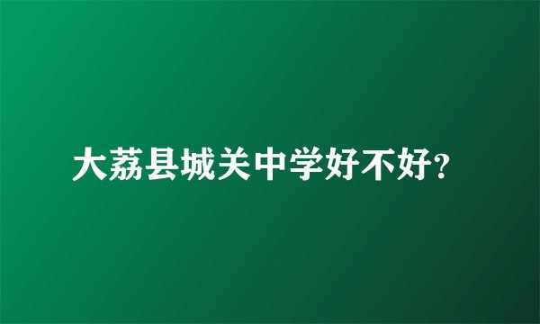 大荔县城关中学好不好？