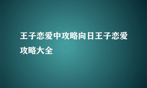 王子恋爱中攻略向日王子恋爱攻略大全