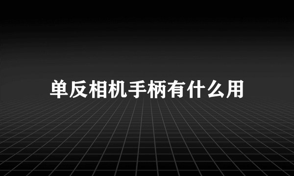 单反相机手柄有什么用