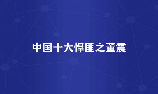 中国十大悍匪之董震