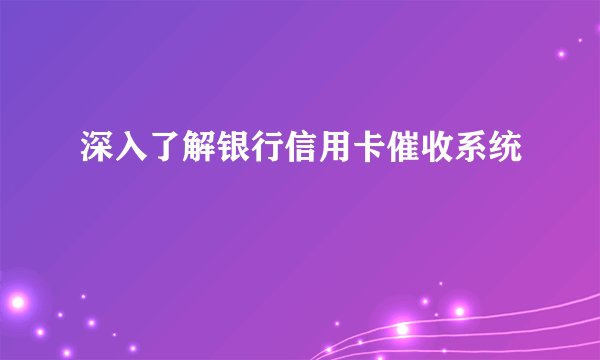 深入了解银行信用卡催收系统