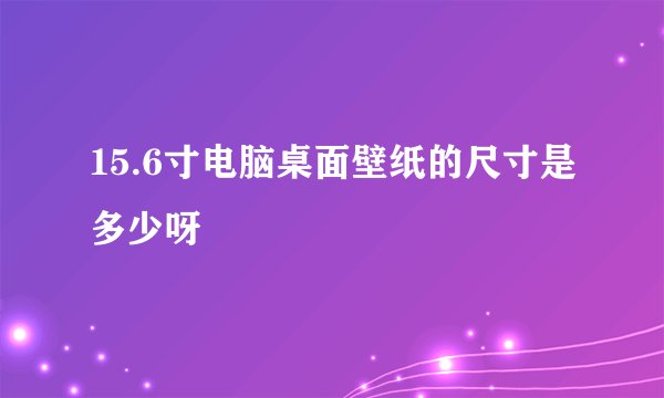 15.6寸电脑桌面壁纸的尺寸是多少呀
