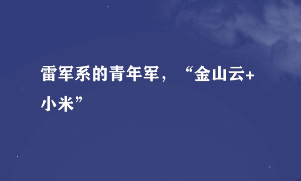 雷军系的青年军，“金山云+小米”