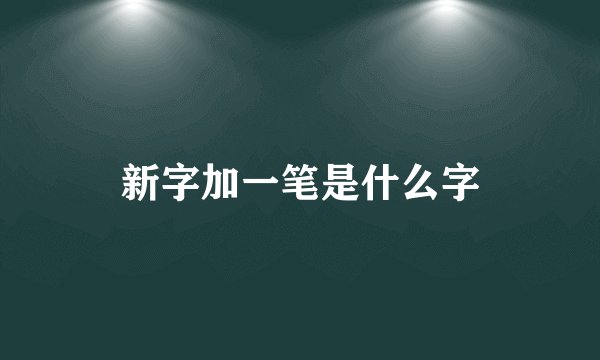 新字加一笔是什么字